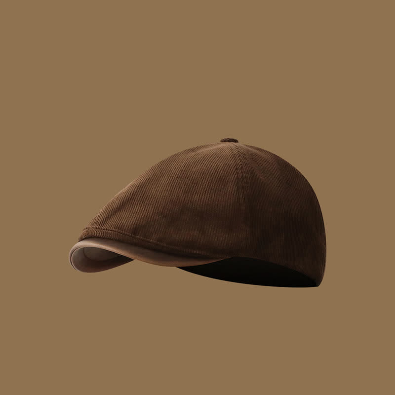 Béret rétro en velours tricoté pour automne et hiver