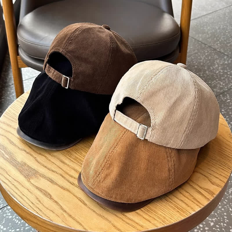 Béret rétro en velours tricoté pour automne et hiver