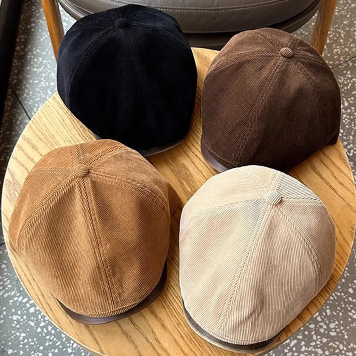 Béret rétro en velours tricoté pour automne et hiver