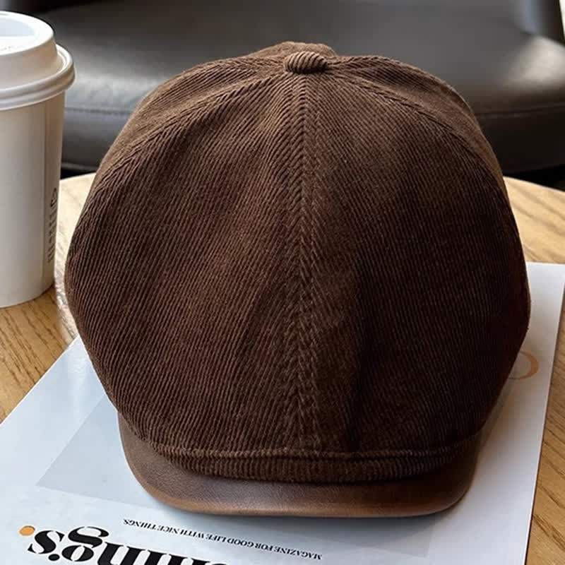 Béret rétro en velours tricoté pour automne et hiver