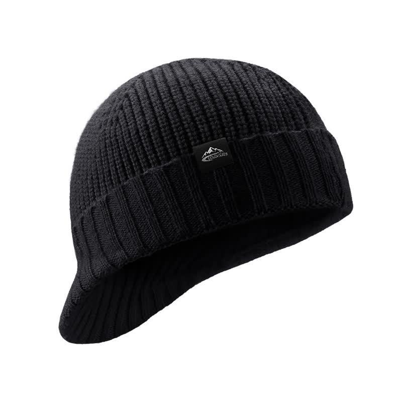 Bonnet élastique confortable en tricot à bord court - Noir - Réglable (21 5/8" - 23 5/8") - image 0
