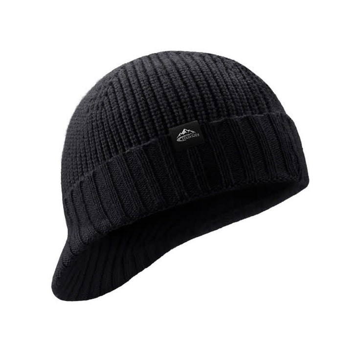Bonnet élastique confortable en tricot à bord court - Noir - Réglable (21 5/8" - 23 5/8") - image 0