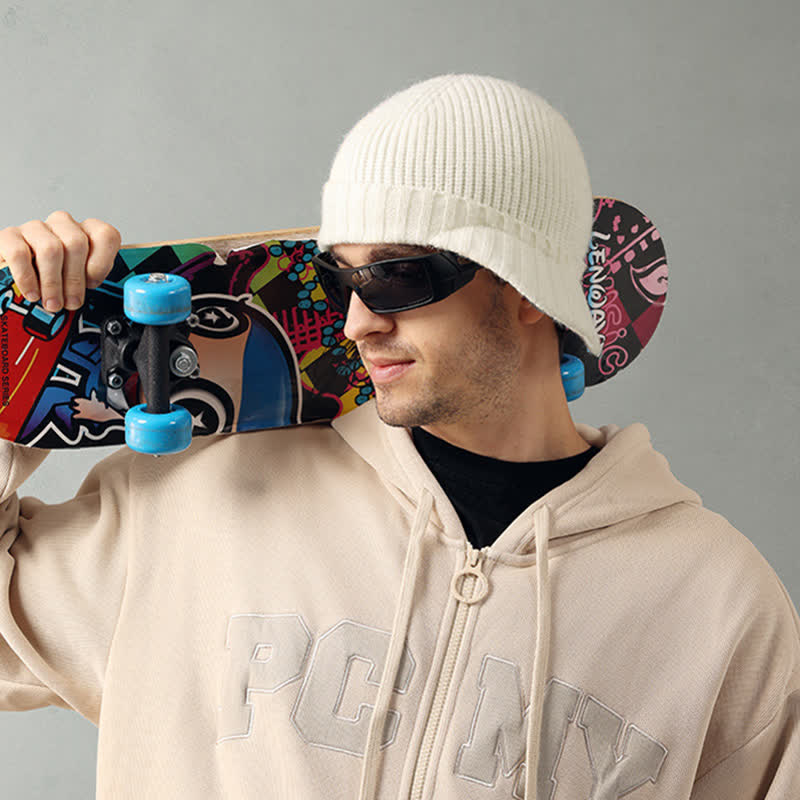 Bonnet élastique confortable en tricot à bord court - image 8