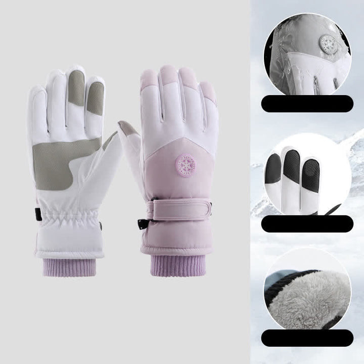 Gants imperméables doublés en polaire pour ski en plein air - Violet - image 12