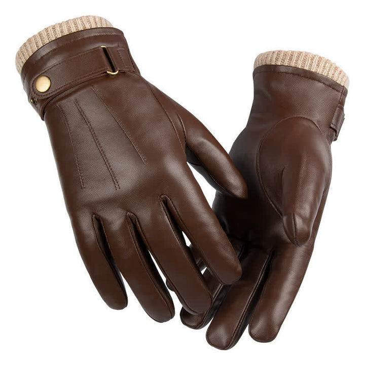 Gants d'hiver en peau de mouton à la mode en velours épais