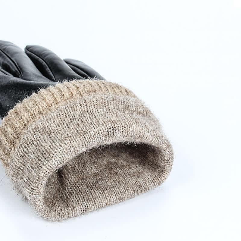 Gants d'hiver en peau de mouton à la mode en velours épais