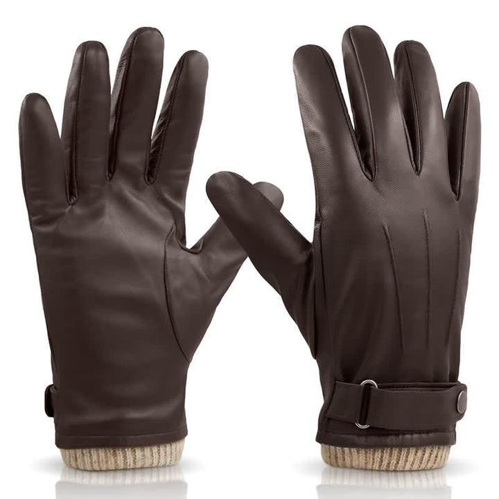 Gants d'hiver en peau de mouton à la mode en velours épais