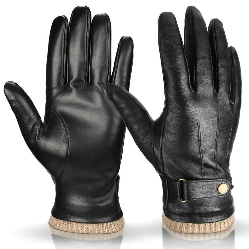 Gants d'hiver en peau de mouton à la mode en velours épais