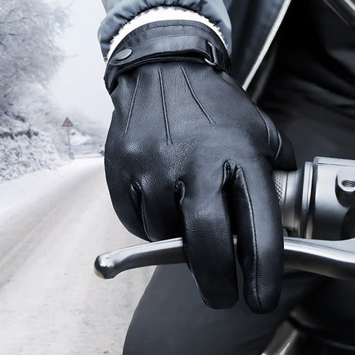 Gants d'hiver en peau de mouton à la mode en velours épais