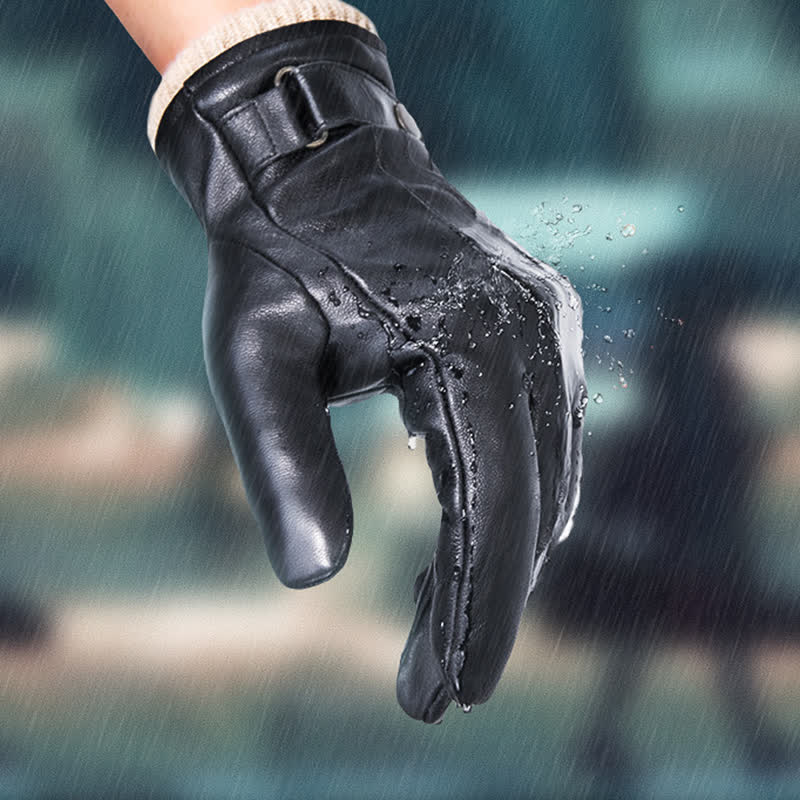 Gants d'hiver en peau de mouton à la mode en velours épais