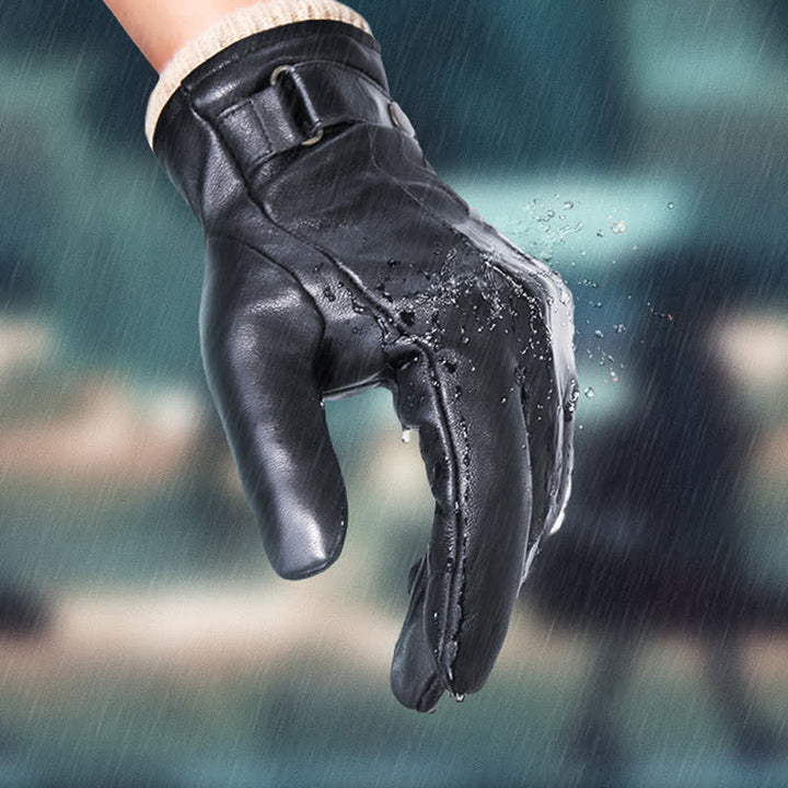 Gants d'hiver en peau de mouton à la mode en velours épais
