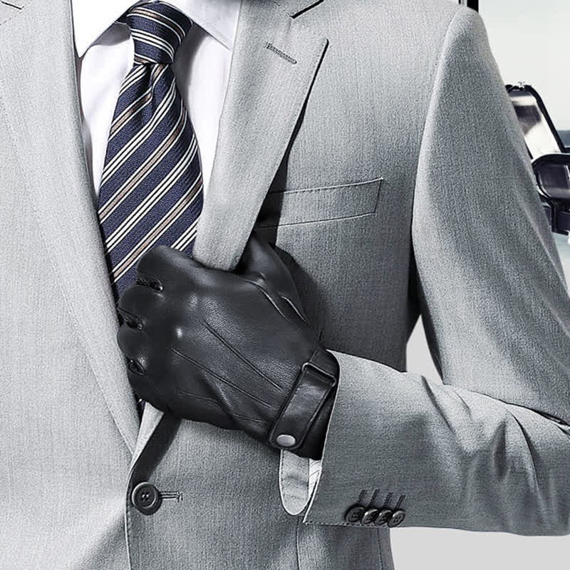 Gants d'hiver en peau de mouton à la mode en velours épais