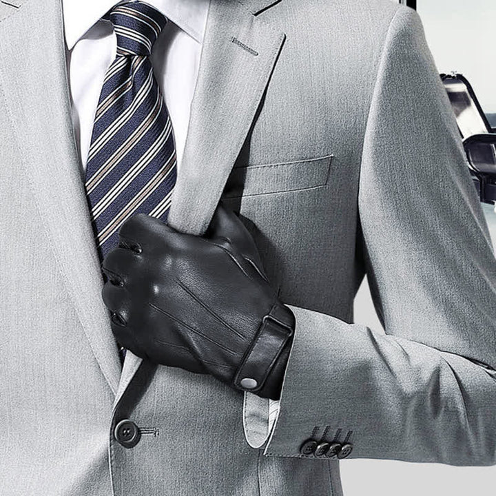 Gants d'hiver en peau de mouton à la mode en velours épais