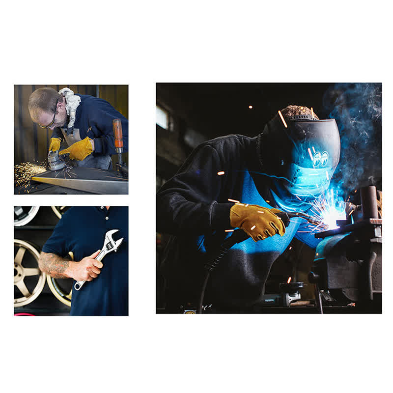 Gants de travail isolés pour le jardinage en cuir de vachette jaune