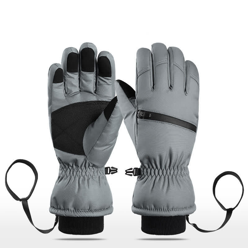 Gants de ski rembourrés d'hiver avec poche zippée