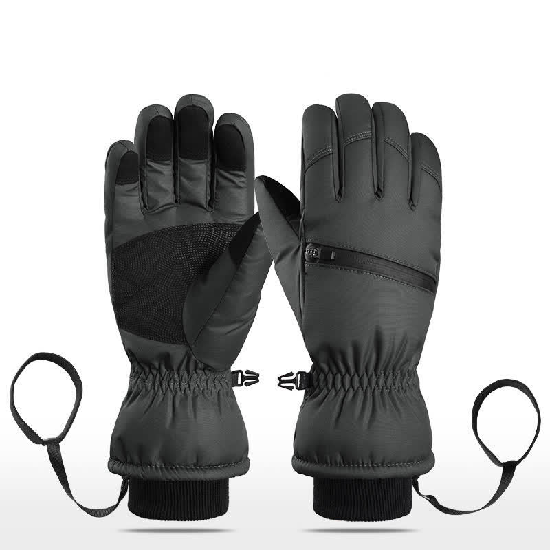 Gants de ski rembourrés d'hiver avec poche zippée