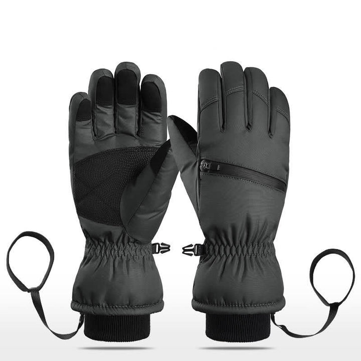 Gants de ski rembourrés d'hiver avec poche zippée
