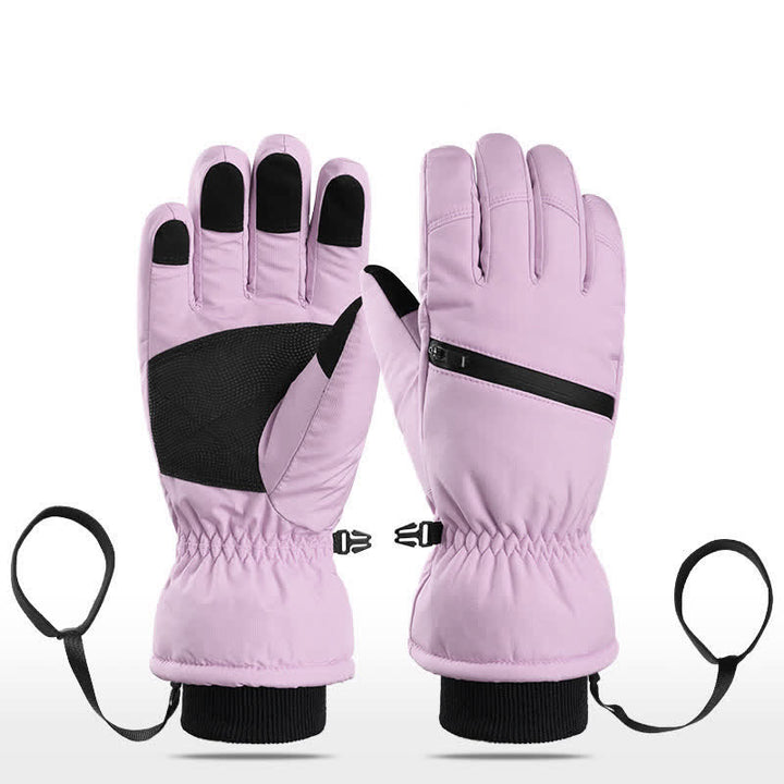 Gants de ski rembourrés d'hiver avec poche zippée