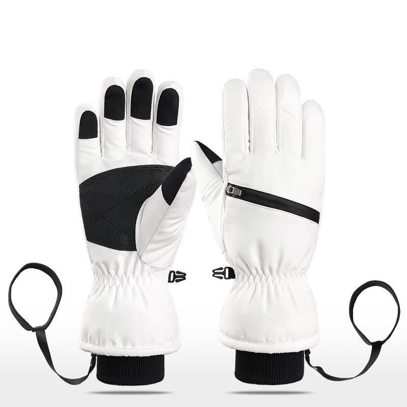 Gants de ski rembourrés d'hiver avec poche zippée