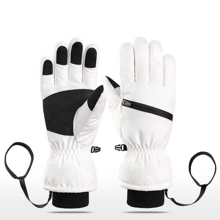 Gants de ski rembourrés d'hiver avec poche zippée