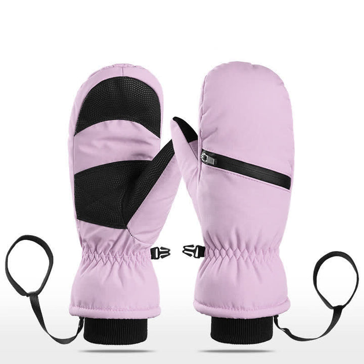 Gants de ski rembourrés d'hiver avec poche zippée