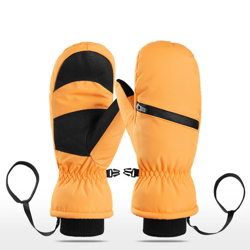 Gants de ski rembourrés d'hiver avec poche zippée