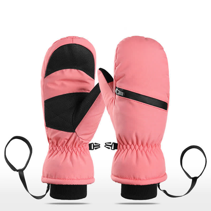Gants de ski rembourrés d'hiver avec poche zippée