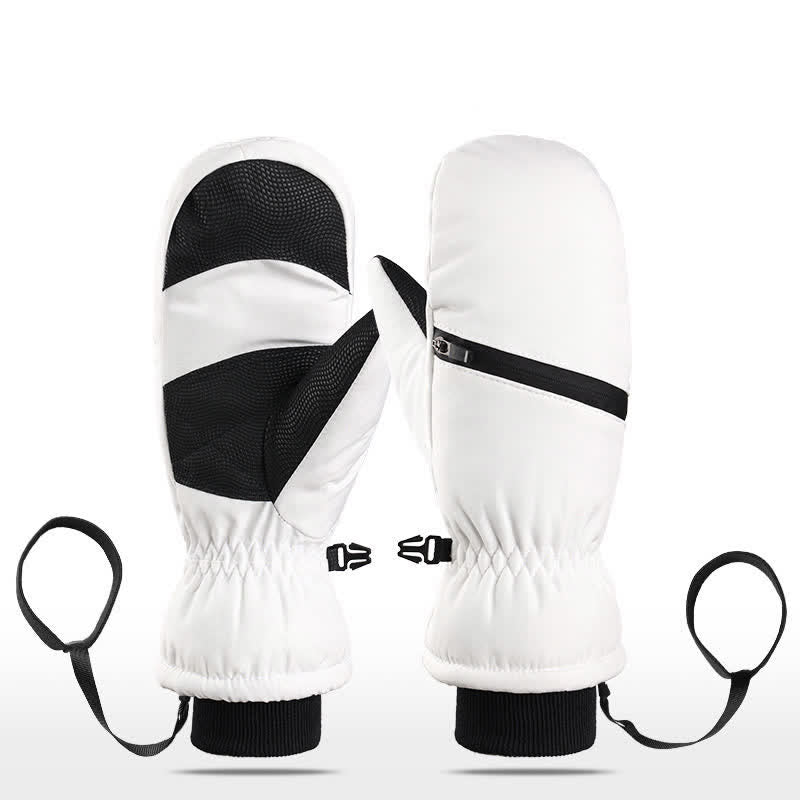 Gants de ski rembourrés d'hiver avec poche zippée