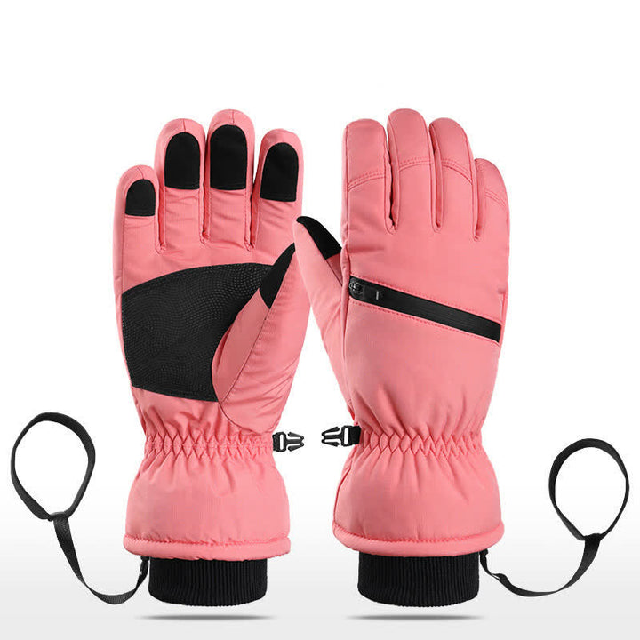 Gants de ski rembourrés d'hiver avec poche zippée