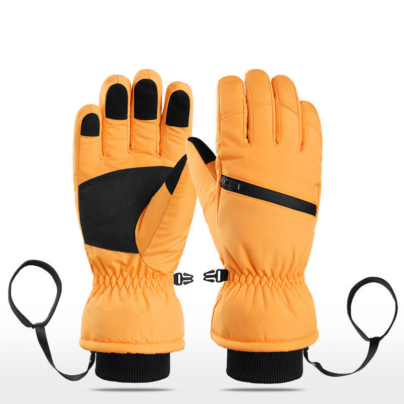Gants de ski rembourrés d'hiver avec poche zippée