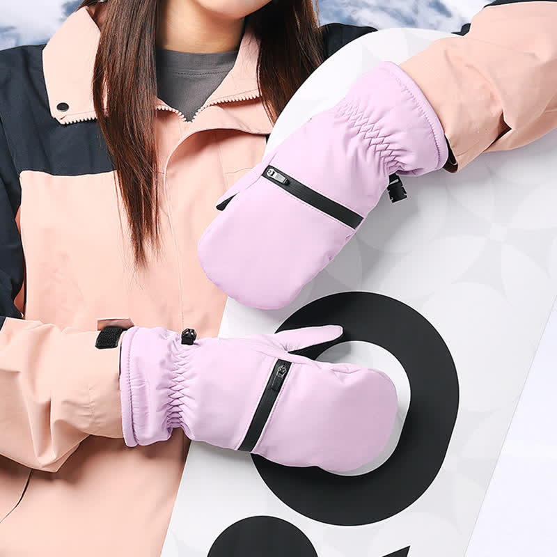Gants de ski rembourrés d'hiver avec poche zippée
