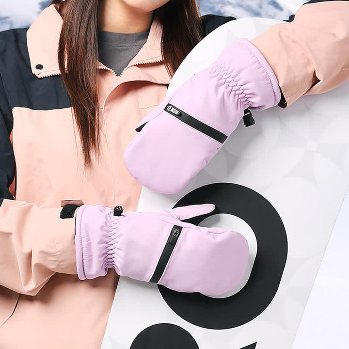 Gants de ski rembourrés d'hiver avec poche zippée