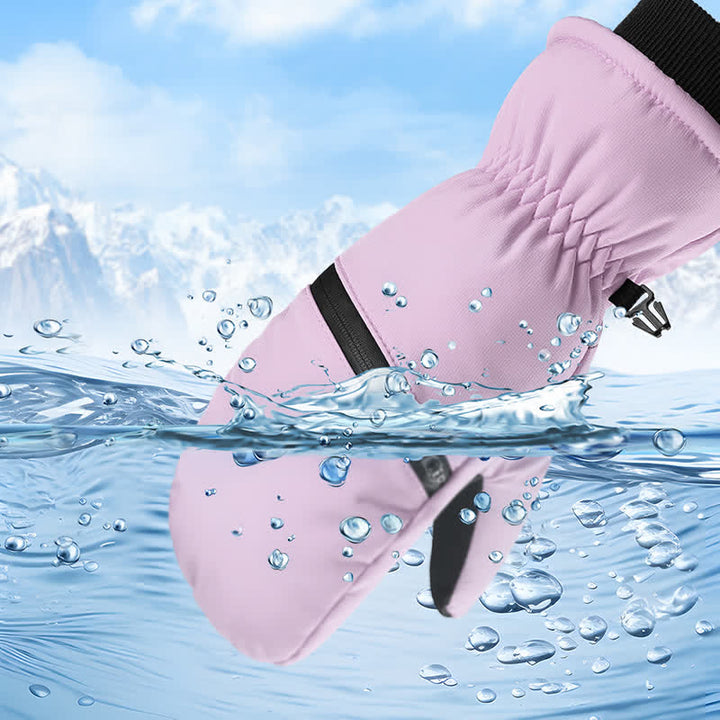 Gants de ski rembourrés d'hiver avec poche zippée