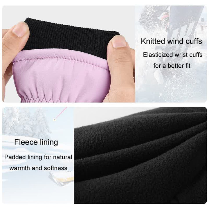 Gants de ski rembourrés d'hiver avec poche zippée