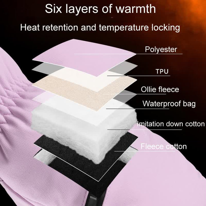 Gants de ski rembourrés d'hiver avec poche zippée