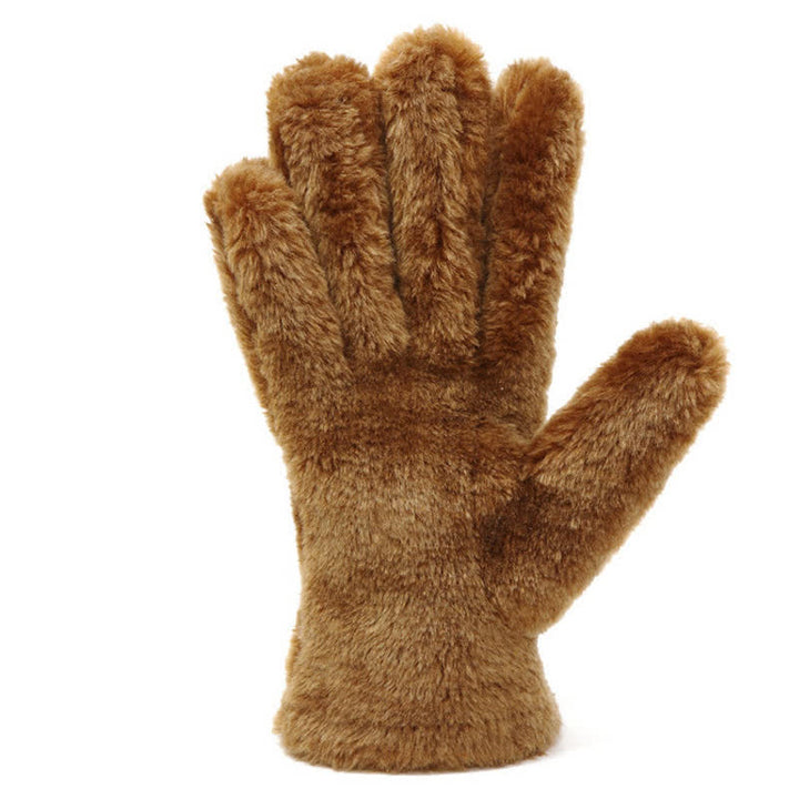 Gants habillés en similicuir et imitation laine