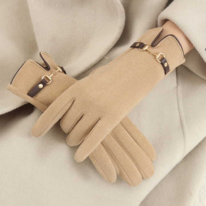 Gants épais en velours pelucheux chaîne avec pour femmes