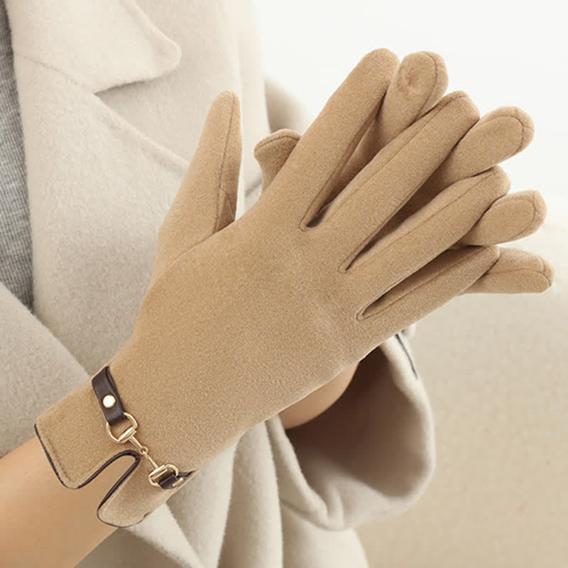 Gants épais en velours pelucheux chaîne avec pour femmes