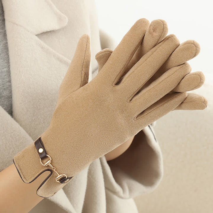 Gants épais en velours pelucheux chaîne avec pour femmes