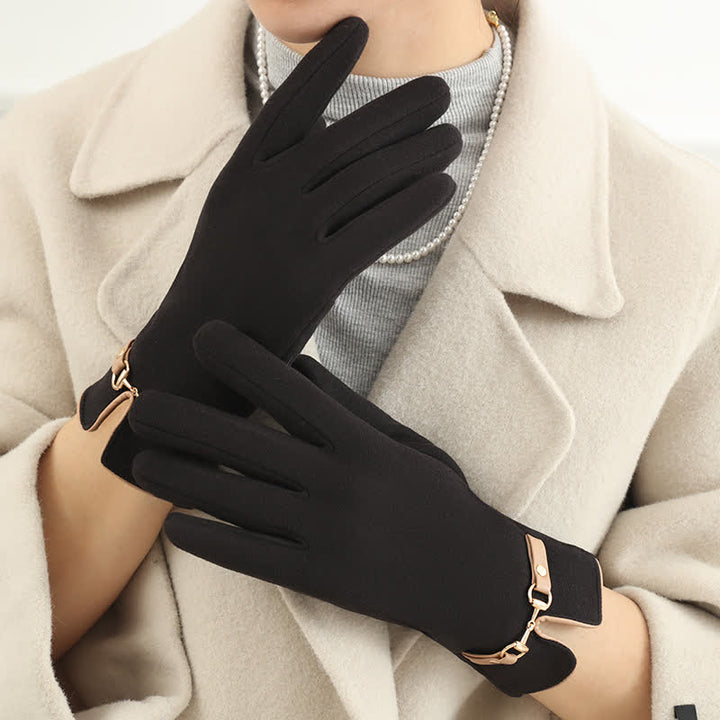 Gants épais en velours pelucheux chaîne avec pour femmes