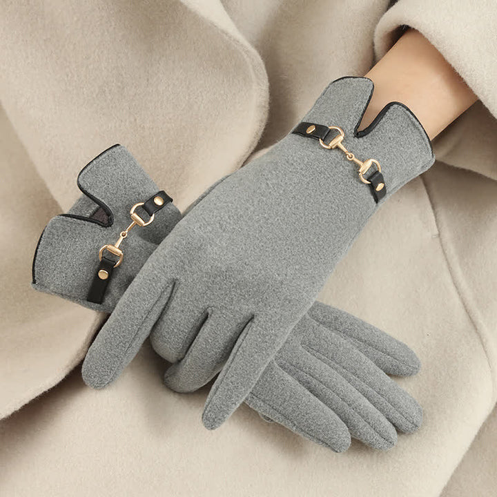 Gants épais en velours pelucheux chaîne avec pour femmes