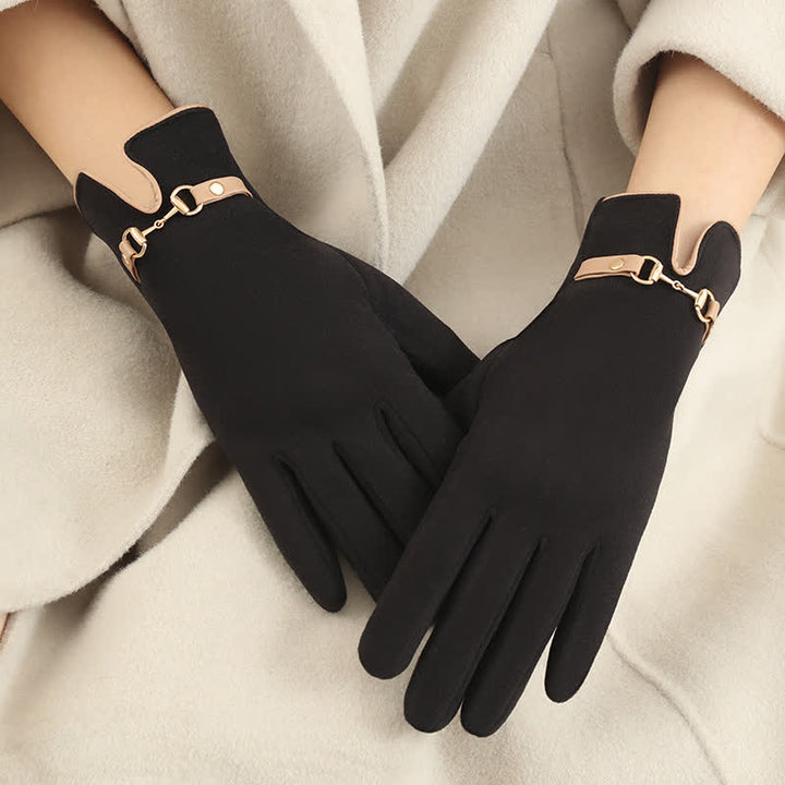 Gants épais en velours pelucheux chaîne avec pour femmes
