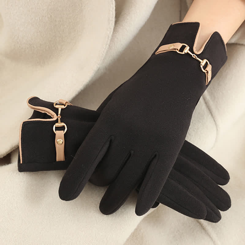 Gants épais en velours pelucheux chaîne avec pour femmes