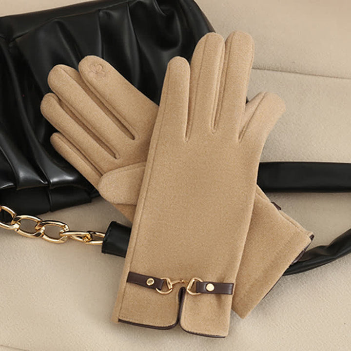 Gants épais en velours pelucheux chaîne avec pour femmes