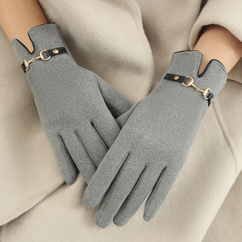 Gants épais en velours pelucheux chaîne avec pour femmes