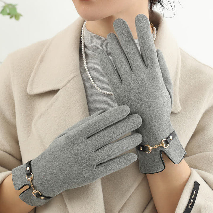Gants épais en velours pelucheux chaîne avec pour femmes