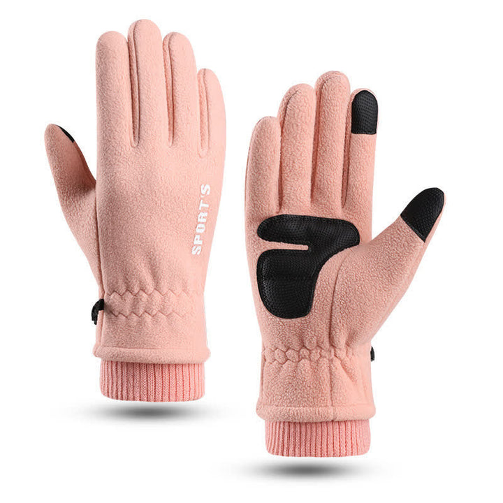 Gants épais à poignets élastiques et pelucheux pour temps froid