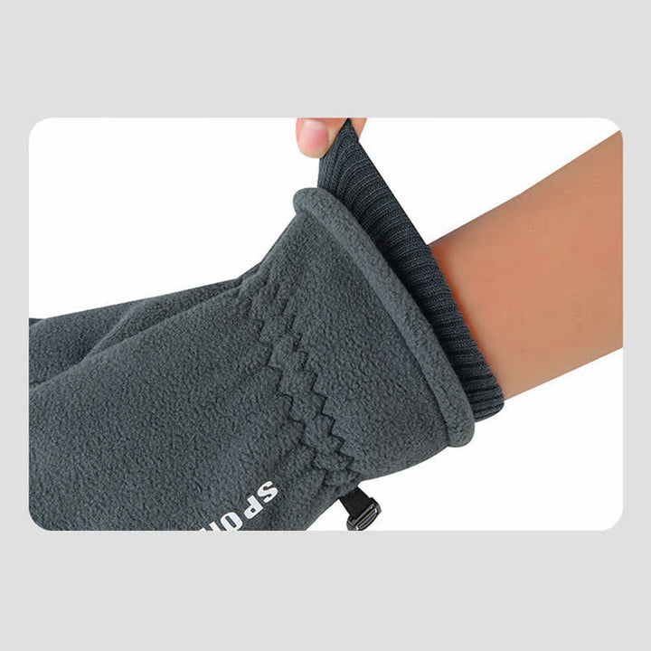 Gants épais à poignets élastiques et pelucheux pour temps froid