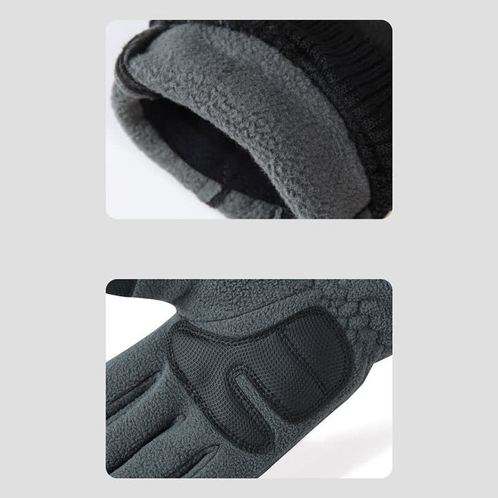 Gants épais à poignets élastiques et pelucheux pour temps froid