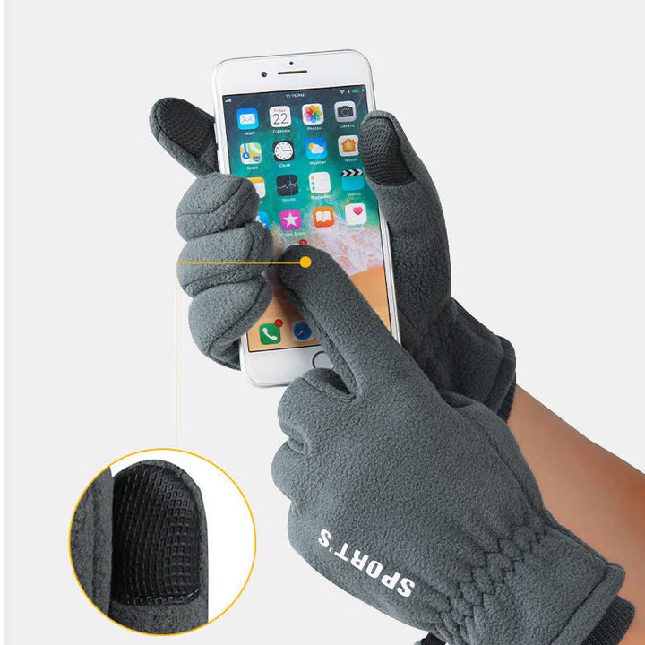 Gants épais à poignets élastiques et pelucheux pour temps froid